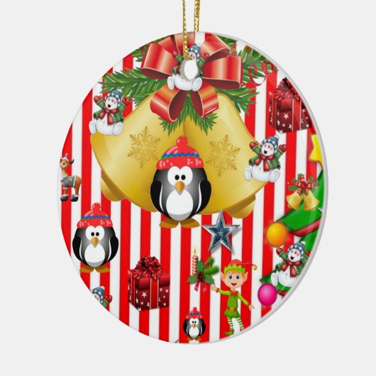 Weihnachtskalender, Snowman Pinguin Keramik Ornament (Links)