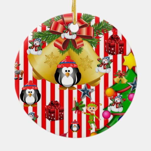 Weihnachtskalender, Snowman Pinguin Keramik Ornament (Hinten)