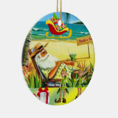 Weihnachtskalender, Sommer Strand Santa Keramik Ornament (Rechts)