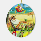 Weihnachtskalender, Sommer Strand Santa Keramik Ornament (Links)