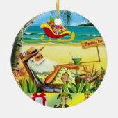 Weihnachtskalender, Sommer Strand Santa Keramik Ornament (Hinten)