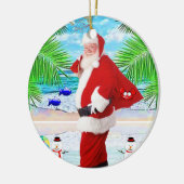 Weihnachtskalender, Summer Beach Bum Santa Keramik Ornament (Links)