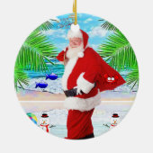 Weihnachtskalender, Summer Beach Bum Santa Keramik Ornament (Hinten)
