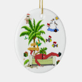 Weihnachtskalender, Summer Beach Bum Santa Keramik Ornament (Rechts)