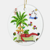 Weihnachtskalender, Summer Beach Bum Santa Keramik Ornament (Links)
