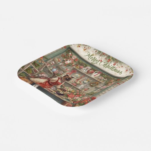 Weihnachtskalender von Floristen Pappteller (Gewinkelt)