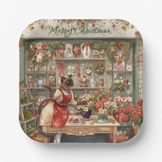 Weihnachtskalender von Floristen Pappteller (Vorderseite)