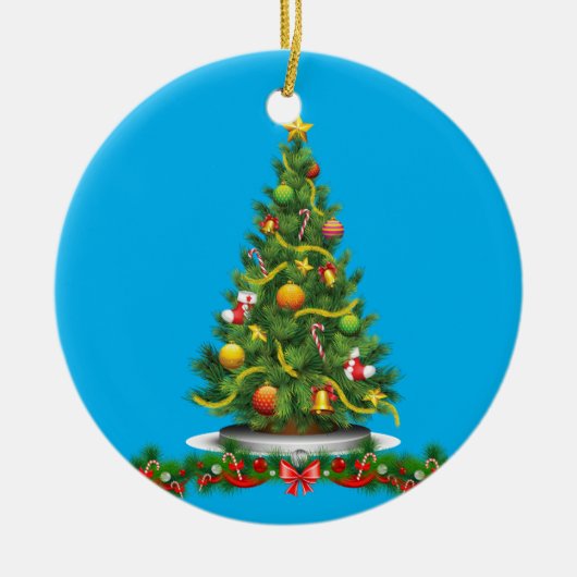 Weihnachtskalender, Weihnachtsbaum Keramik Ornament (Vorne)
