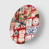Weihnachtskalender Weihnachtsfeiertage Wintergrafi Runde Wanduhr (Winkel)