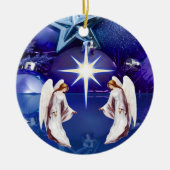 Weihnachtskalender, Weihnachtsgel Keramik Ornament (Vorne)