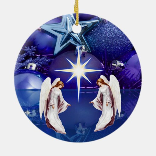 Weihnachtskalender, Weihnachtsgel Keramik Ornament (Hinten)