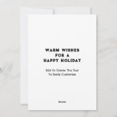 Weihnachtskalender Weihnachtskarten Feiertagskarte (Rückseite)