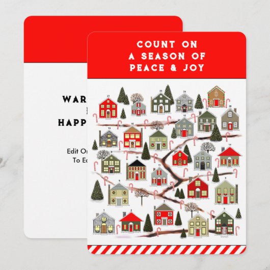 Weihnachtskalender Weihnachtskarten Feiertagskarte (Vorne/Hinten)