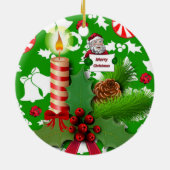 Weihnachtskalender, Weihnachtskerze Keramik Ornament (Hinten)