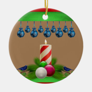 Weihnachtskalender, Weihnachtskerze Keramik Ornament