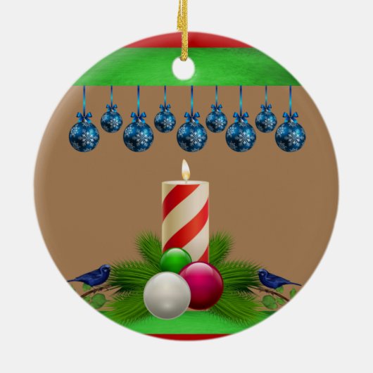 Weihnachtskalender, Weihnachtskerze Keramik Ornament (Hinten)