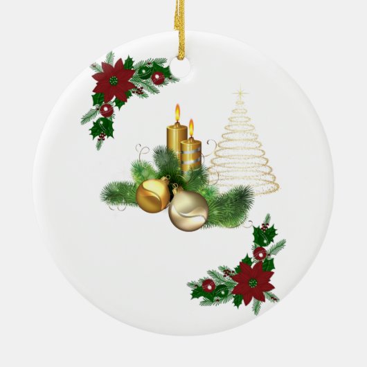 Weihnachtskalender, Weihnachtskerze Keramik Ornament (Hinten)
