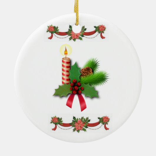 Weihnachtskalender, Weihnachtskerze Keramik Ornament (Hinten)