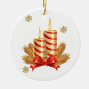Weihnachtskalender, Weihnachtskerze Keramik Ornament