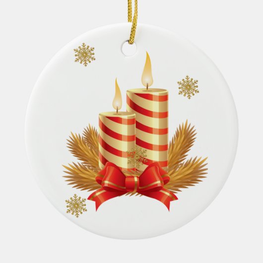 Weihnachtskalender, Weihnachtskerze Keramik Ornament (Vorne)