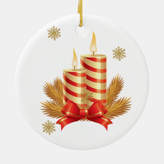 Weihnachtskalender, Weihnachtskerze Keramik Ornament (Hinten)
