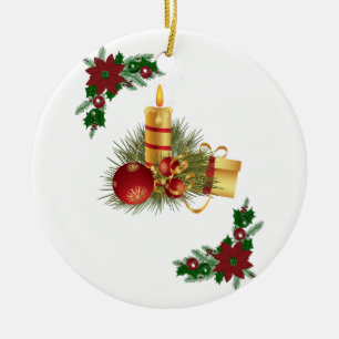Weihnachtskalender, Weihnachtskerze Keramik Ornament