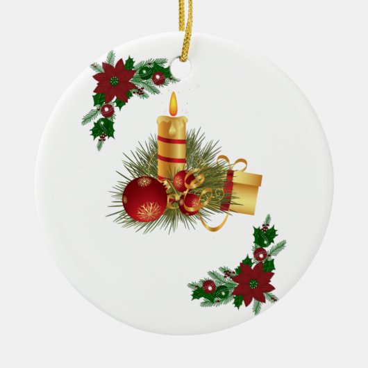 Weihnachtskalender, Weihnachtskerze Keramik Ornament (Vorne)