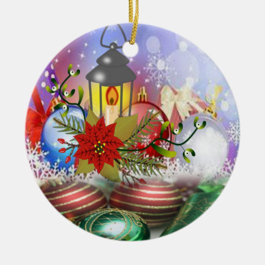 Weihnachtskalender, Weihnachtskerze Keramik Ornament (Vorne)