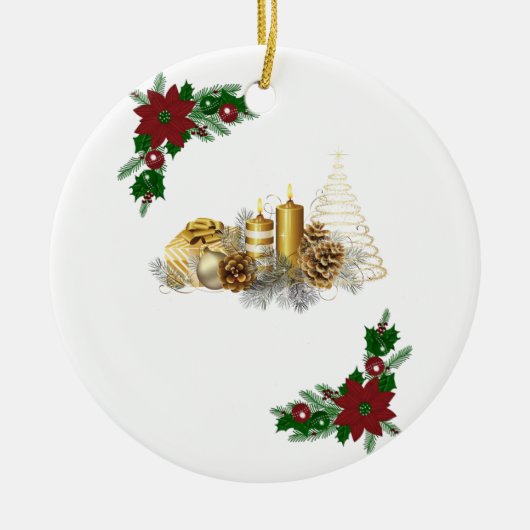 Weihnachtskalender, Weihnachtskerze Keramik Ornament (Vorne)