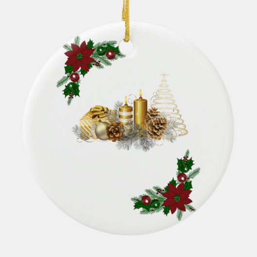 Weihnachtskalender, Weihnachtskerze Keramik Ornament (Hinten)