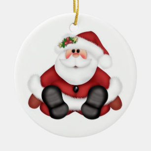 Weihnachtskalender/Weihnachtsmann Keramikornament