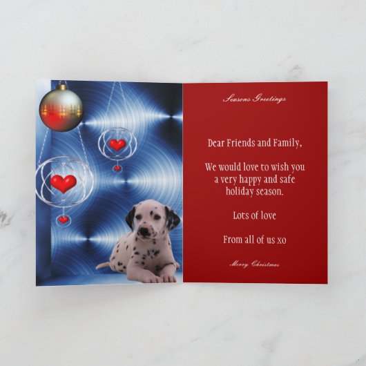 Weihnachtskalender Welpenhund Feiertagskarte (Innenseite)