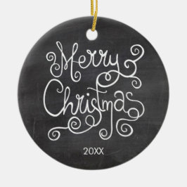 Weihnachtskalligrafie Chalkboard Foto Keramik Ornament
