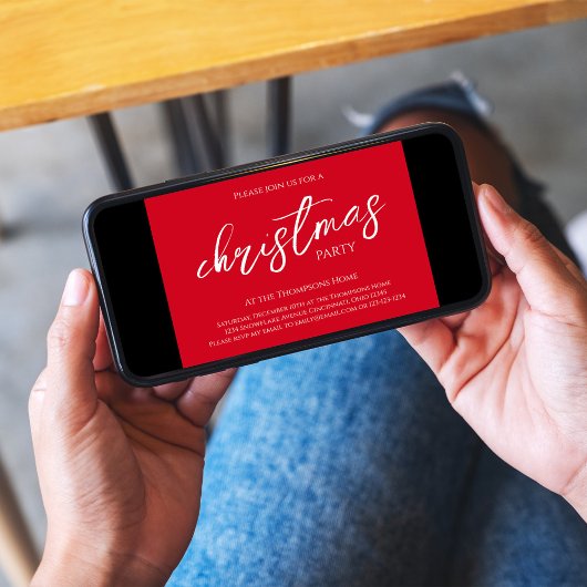 Weihnachtskalligrafie Script Red Snowflake Muster Einladung