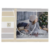 Weihnachtskalligrafie Winterfarbenpalette Foto Große Geschenktüte (Rückseite)