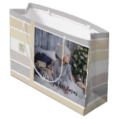 Weihnachtskalligrafie Winterfarbenpalette Foto Große Geschenktüte (Rückseite Schrägansicht)