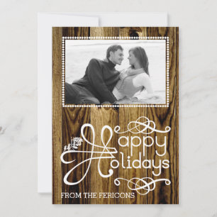 Weihnachtskalligraphisches Typografieholz Groupon Feiertagskarte