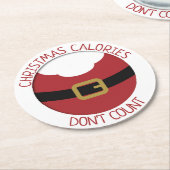 Weihnachtskalorien Der bauchrote Anzug des Weihnac Runder Pappuntersetzer (Angewinkelt)