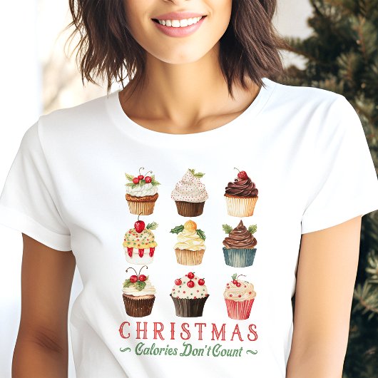 Weihnachtskalorien zählen nicht Bäckerei Cupcake Tri-Blend Shirt