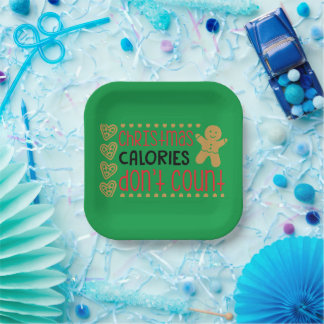 Weihnachtskalorien zählen nicht Cookie Cake Plate Pappteller