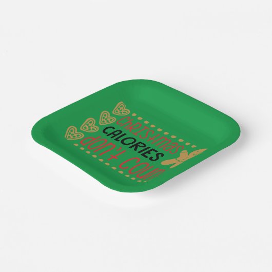 Weihnachtskalorien zählen nicht Cookie Cake Plate Pappteller (Gewinkelt)