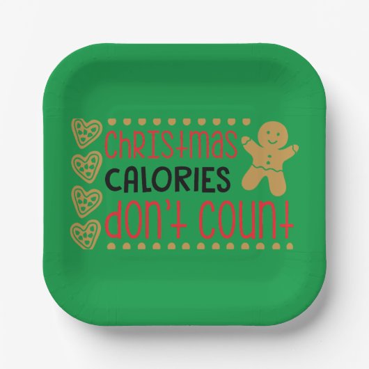 Weihnachtskalorien zählen nicht Cookie Cake Plate Pappteller (Vorderseite)