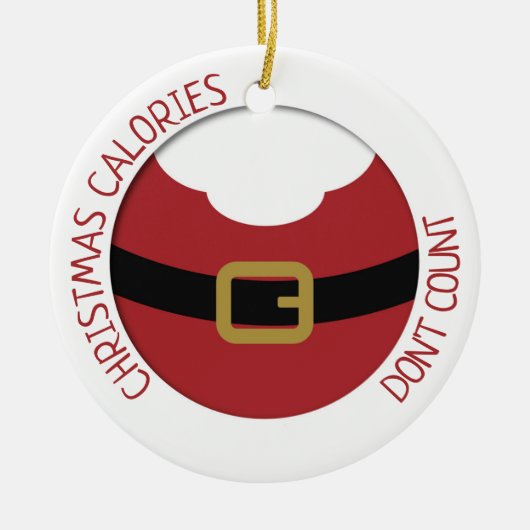 Weihnachtskalorien zählen nicht den Bauch des Weih Keramik Ornament (Vorne)
