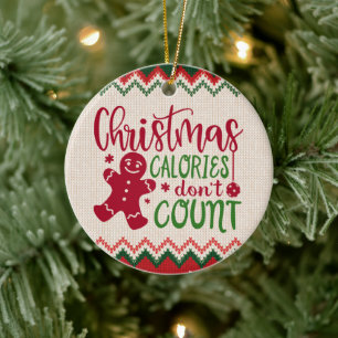 Weihnachtskalorien zählen nicht - Funny Gym Workou Keramik Ornament