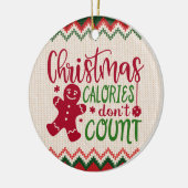 Weihnachtskalorien zählen nicht - Funny Gym Workou Keramik Ornament (Links)