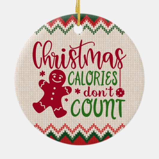 Weihnachtskalorien zählen nicht - Funny Gym Workou Keramik Ornament (Hinten)