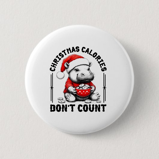 Weihnachtskalorien zählen nicht Funny Moo Deng Coo Button (Vorderseite)