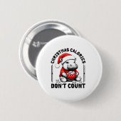 Weihnachtskalorien zählen nicht Funny Moo Deng Coo Button (Vorne & Hinten)