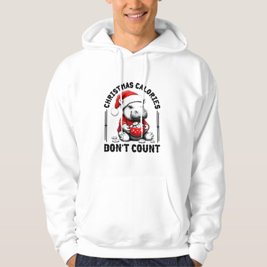 Weihnachtskalorien zählen nicht Funny Moo Deng Coo Hoodie (Vorderseite)