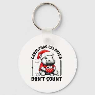 Weihnachtskalorien zählen nicht Funny Moo Deng Coo Schlüsselanhänger